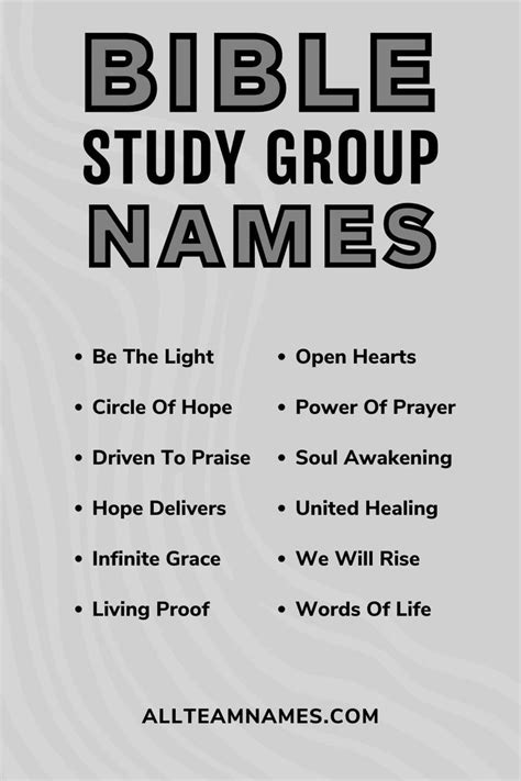 bible study group names